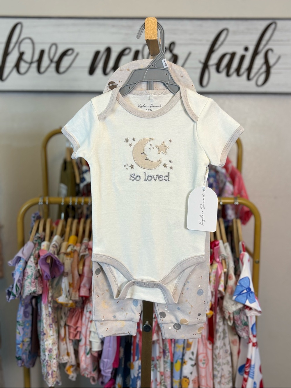Kyle + Deena So Loved Moon & Stars Baby Matching Set - Cream